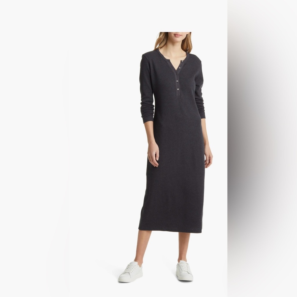 Caslon Long Sleeve Henley Dress